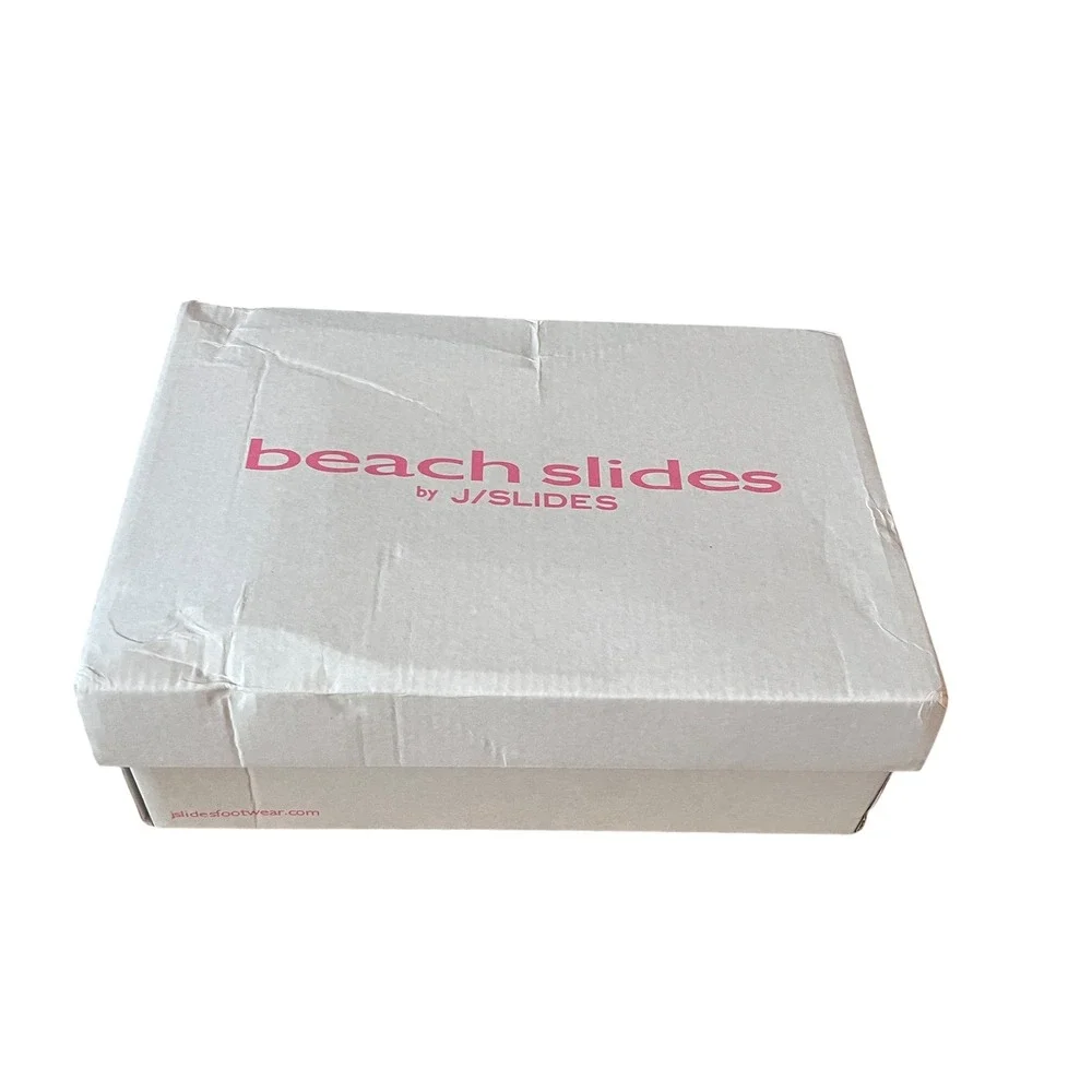 JSlides Beach Slides White EVA Comfort Adjustable Buckle Sliders Sandals Size 9M